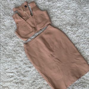 Crop top & midi pencil skirt